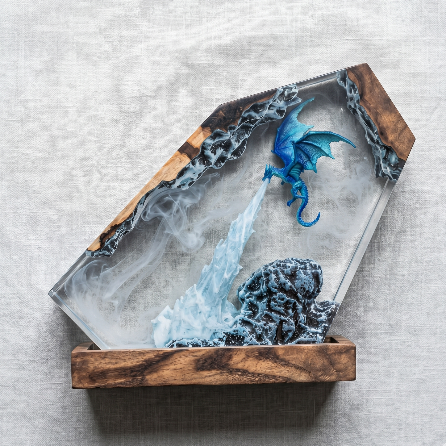 Ice Dragon Resin Lamp – Handmade Frost Dragon Night Light & Fantasy Decor
