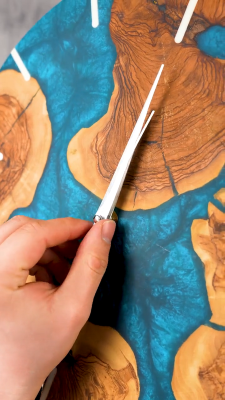 Ready to Ship Epoxy Wall Clock, Olive Wood Resin Large Oversized Handmade Rustic Home Decor