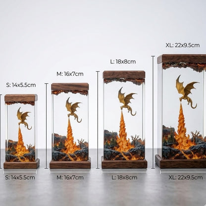 Volcanic Dragon Resin Lamp – Handmade Fantasy Night Light & Gaming Room Decor