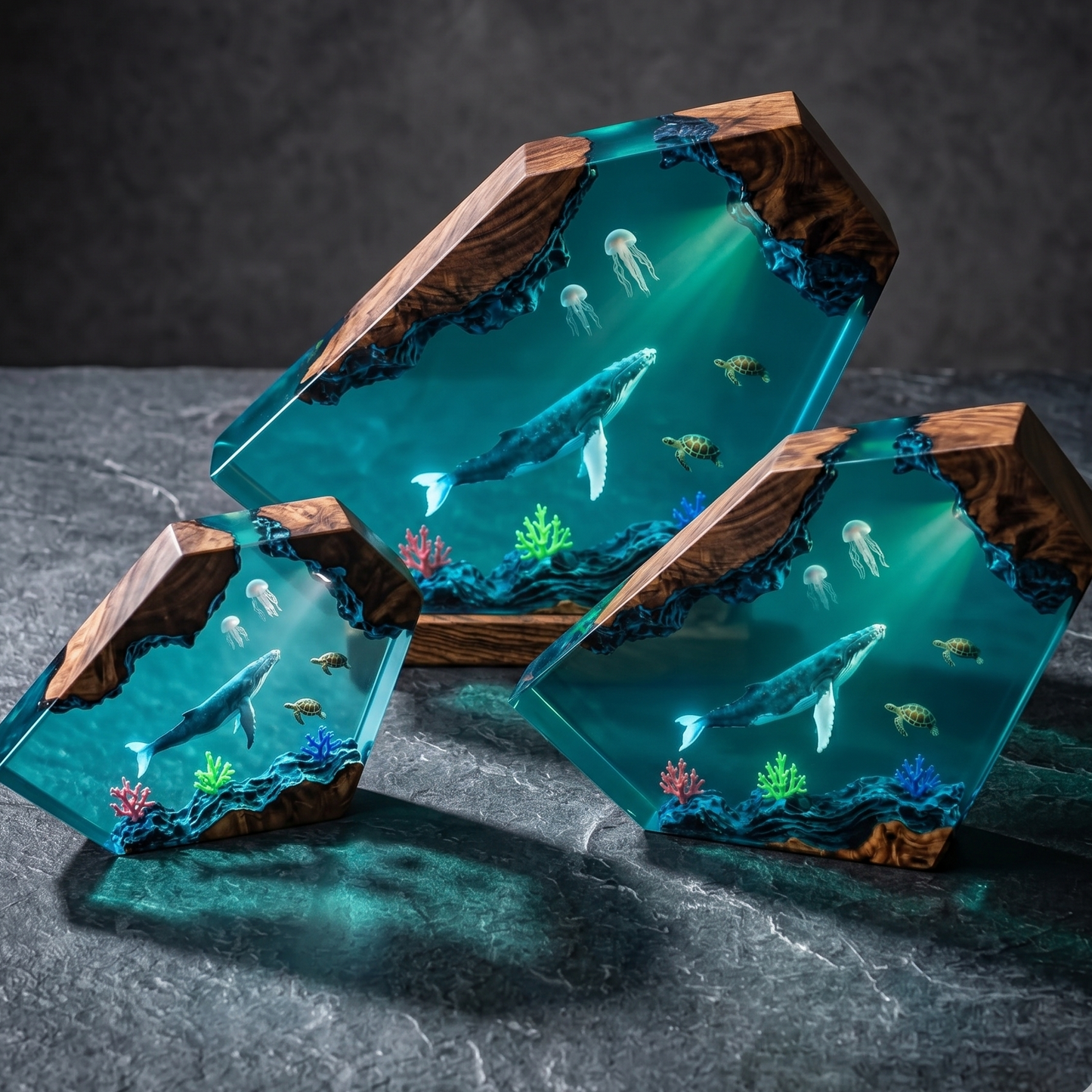 Humpback Whale Resin Lamp – Handmade Ocean Night Light & Coastal Decor