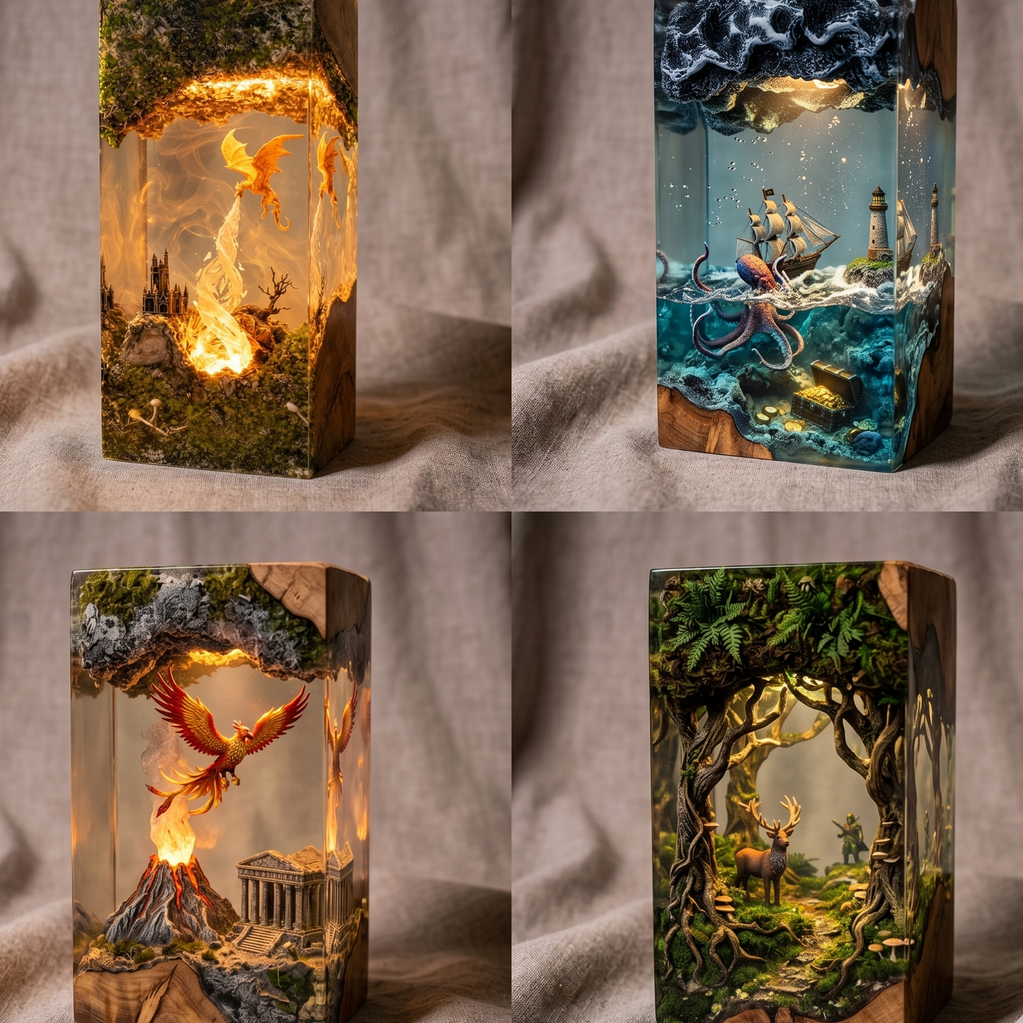Enchanted Dragon Resin Lamp – Handmade Fantasy Night Light & Magical Decor