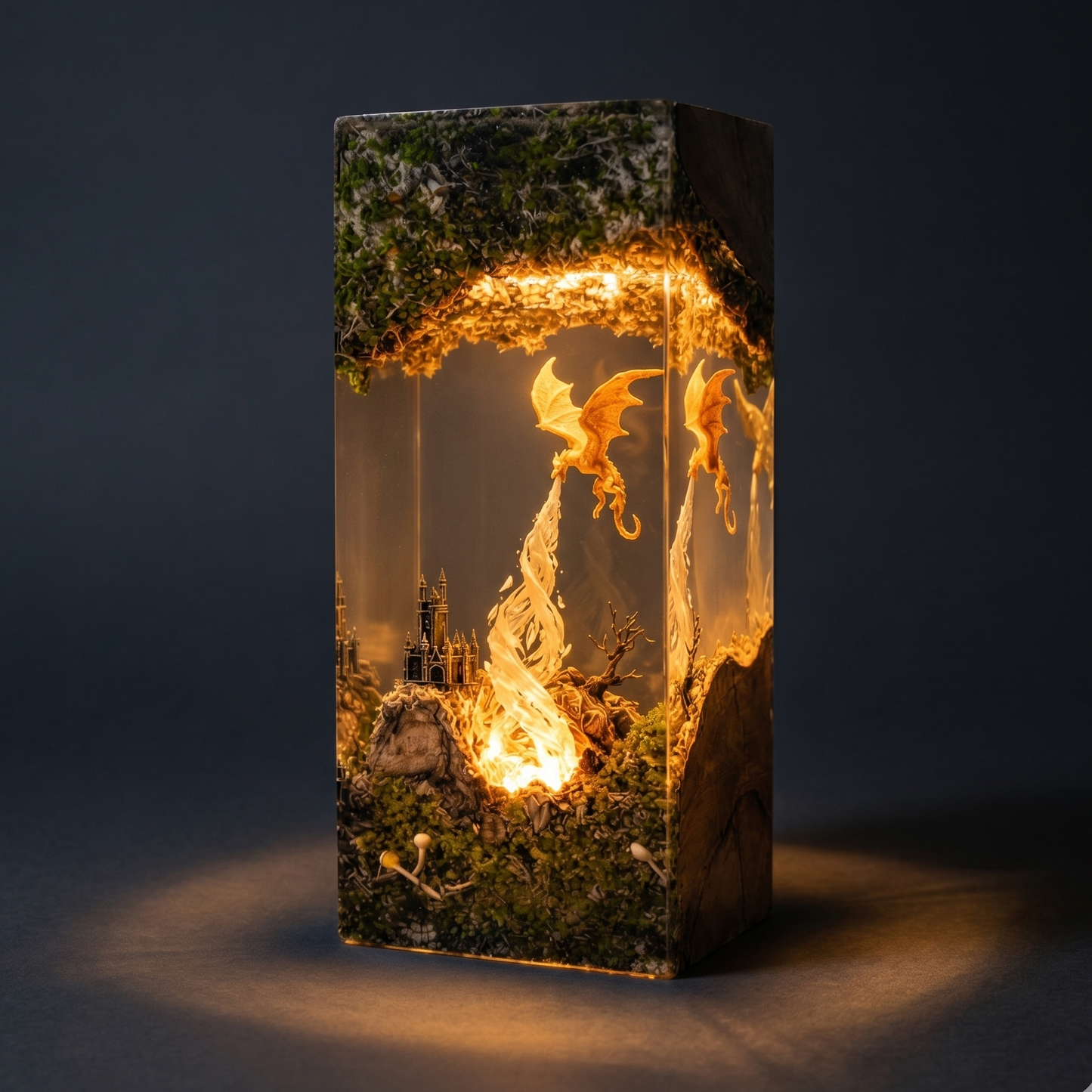 Enchanted Dragon Resin Lamp – Handmade Fantasy Night Light & Magical Decor