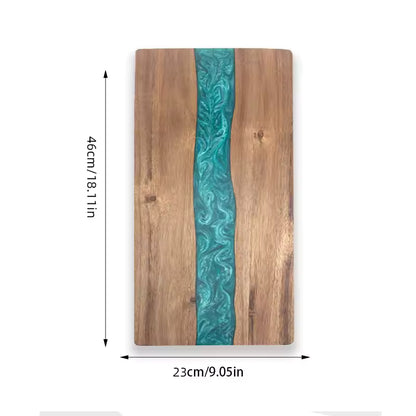 Handmade Walnut Resin River Serving Board – Epoxy Charcuterie Board for Kitchen & Entertaining