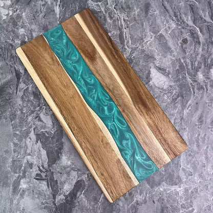 Handmade Walnut Resin River Serving Board – Epoxy Charcuterie Board for Kitchen & Entertaining