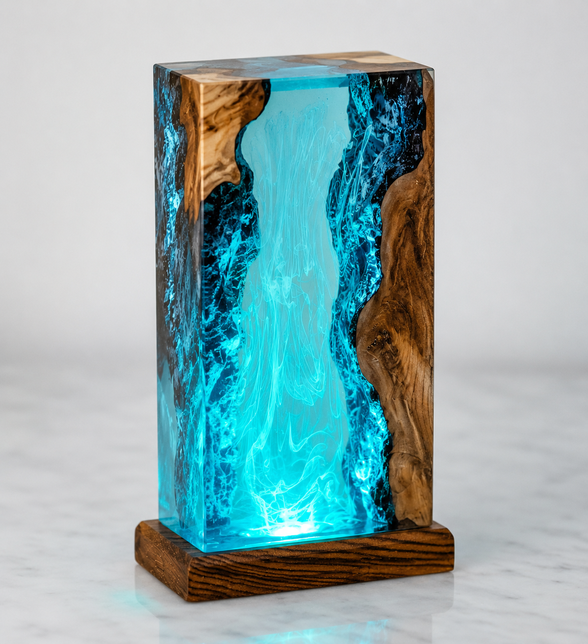 Resin Lamp Deep Blue Sea – Handmade Ambient Night Light & Modern Home Decor