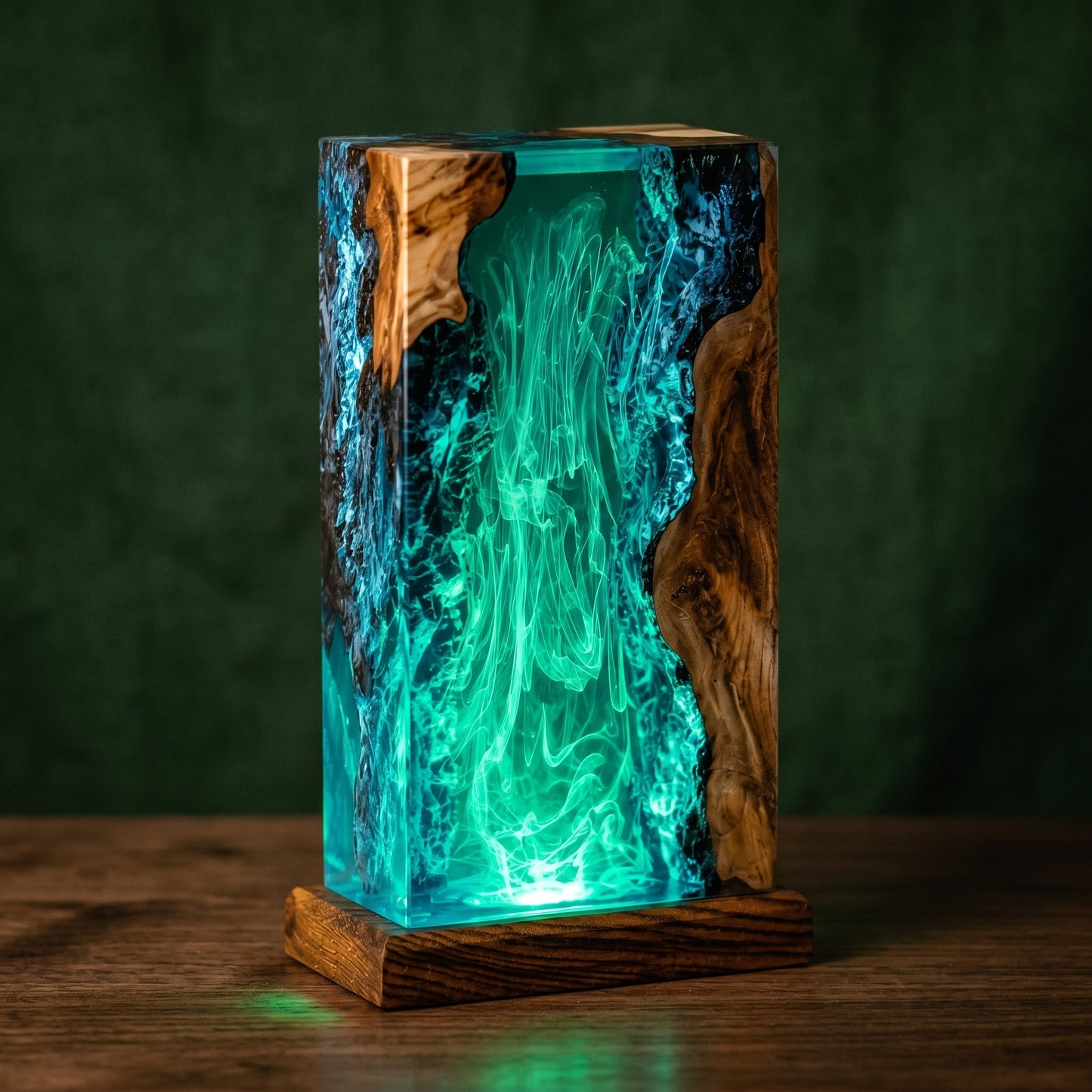 Resin Lamp Deep Blue Sea – Handmade Ambient Night Light & Modern Home Decor