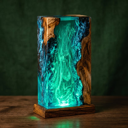 Resin Lamp Deep Blue Sea – Handmade Ambient Night Light & Modern Home Decor