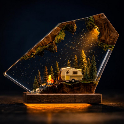 Camping Resin Lamp, Camper Trailer Night Light