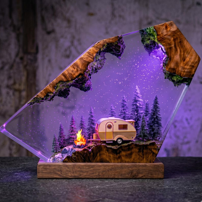 Camping Resin Lamp, Camper Trailer Night Light
