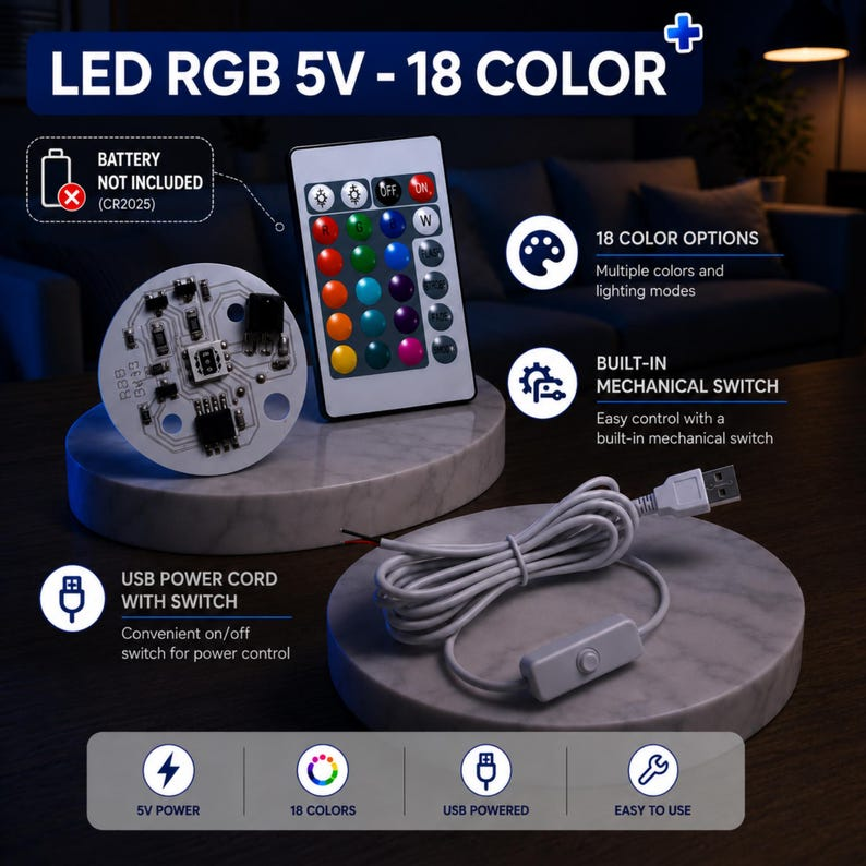 Camping Resin Lamp, Camper Trailer Night Light