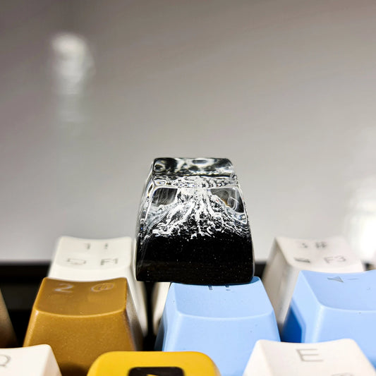 Fuji Mountain Artisan Keycap, SA Profile Resin Keycap for Custom Mechanical Keyboard, Handmade Design