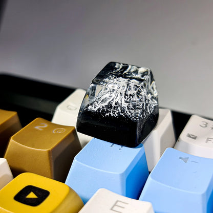 Fuji Mountain Artisan Keycap, SA Profile Resin Keycap for Custom Mechanical Keyboard, Handmade Design