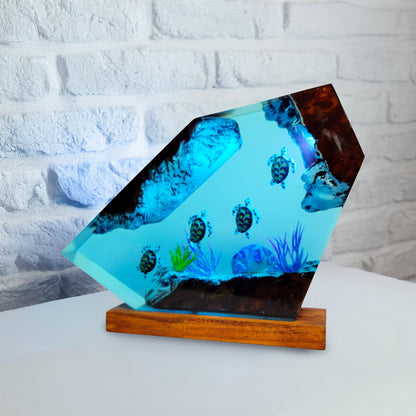 Handmade Sea Turtle Resin Lamp – Ocean Night Light