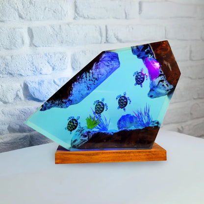 Handmade Sea Turtle Resin Lamp – Ocean Night Light
