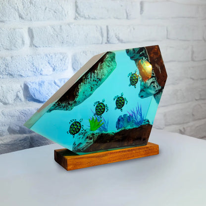 Handmade Sea Turtle Resin Lamp – Ocean Night Light