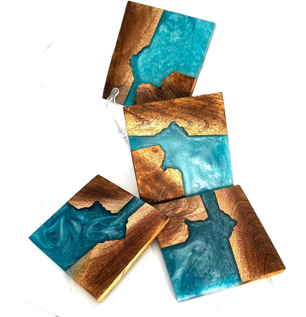 Handmade Epoxy Resin Coasters, Unique Drink Coaster Set, Elegant Home Decor, Tea Coffee Table