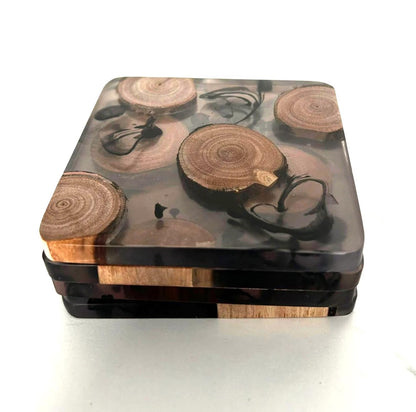 Handmade Epoxy Resin Coasters, Unique Drink Coaster Set, Elegant Home Decor, Tea Coffee Table