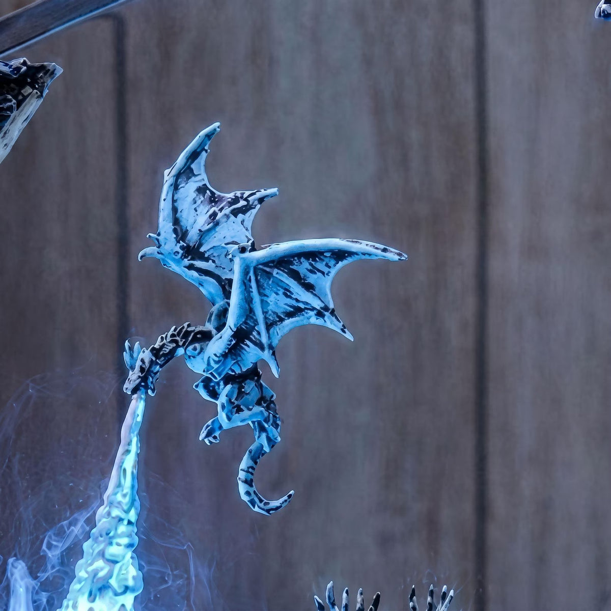 Handmade Ice Dragon Resin Lamp, Fantasy Night Light, Dragon Statue, Unique Home Decor Gift