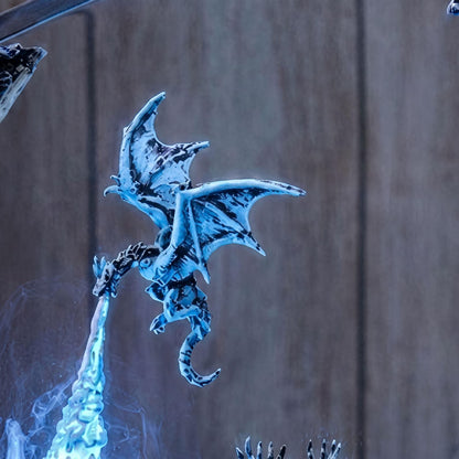 Handmade Ice Dragon Resin Lamp, Fantasy Night Light, Dragon Statue, Unique Home Decor Gift