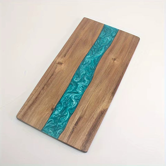 Handmade Walnut Resin River Serving Board – Epoxy Charcuterie Board for Kitchen & Entertaining