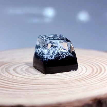 Fuji Mountain Artisan Keycap, SA Profile Resin Keycap for Custom Mechanical Keyboard, Handmade Design
